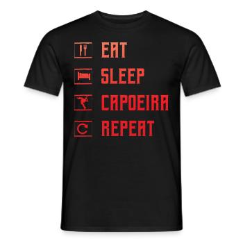 Essen Schlaf Capoeira Wiederholen - Männer T-Shirt - Schwarz - Vorne - AI Model Male 178 light (178cm)