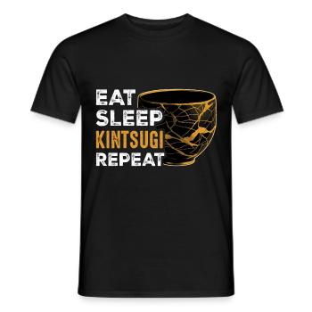 Conception japonaise de réparation de l’or Kintsukuroi - T-shirt homme - noir - Devant - AI Model Male 178 light (178cm)