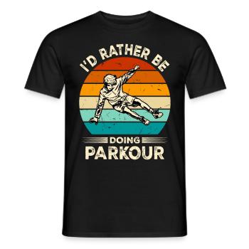 Funny parkour saying - Men's T-Shirt - black - Front - AI Model Male 178 light (178cm)