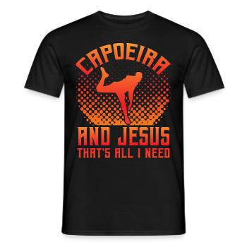 Capoeira und Jesus, das ist alles, was ich brauche - Männer T-Shirt - Schwarz - Vorne - AI Model Male 178 light (178cm)