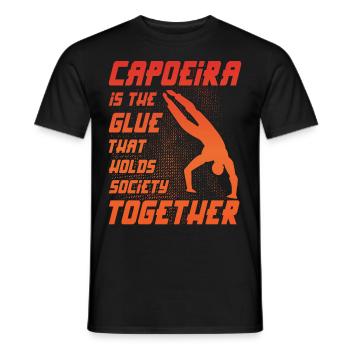 Capoeira ist der Klebstoff, der die Gesellschaft zusammenhält - Männer T-Shirt - Schwarz - Vorne - AI Model Male 178 light (178cm)