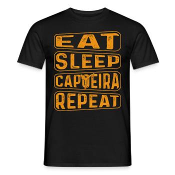 Essen Schlaf Capoeira Wiederholen - Männer T-Shirt - Schwarz - Vorne - AI Model Male 178 light (178cm)