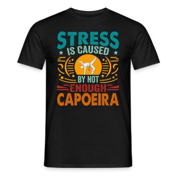 Le stress est causé par un manque de capoeira - T-shirt homme - noir - Devant - AI Model Male 178 light (178cm)