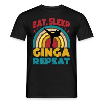 Manger Dormir Ginga Répéter - T-shirt homme - noir - Devant - AI Model Male 178 light (178cm)