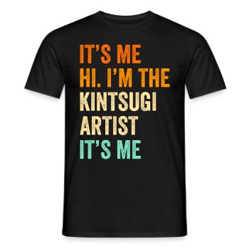 Conception japonaise de réparation de l’or Kintsukuroi - T-shirt homme - noir - Devant - AI Model Male 178 light (178cm)