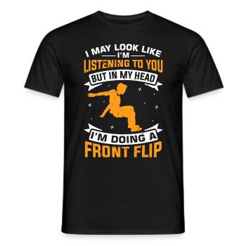 Funny parkour saying - Men's T-Shirt - black - Front - AI Model Male 178 light (178cm)