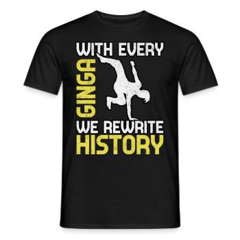 Avec chaque Ginga, nous réécrivons l’Histoire - T-shirt homme - noir - Devant - AI Model Male 178 light (178cm)