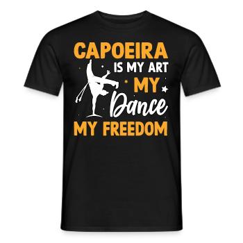 Capoeira ist meine Kunst, mein Tanz, meine Freiheit - Männer T-Shirt - Schwarz - Vorne - AI Model Male 178 light (178cm)