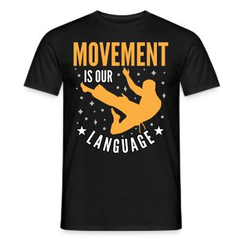 Le mouvement est notre langage - T-shirt homme - noir - Devant - AI Model Male 178 light (178cm)