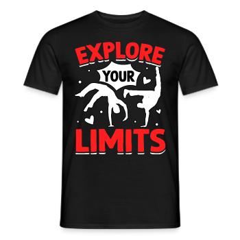 Erkunden Sie Ihre Grenzen - Männer T-Shirt - Schwarz - Vorne - AI Model Male 178 light (178cm)