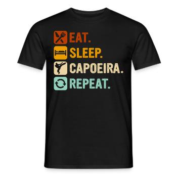 Manger Dormir Capoeira Répéter - T-shirt homme - noir - Devant - AI Model Male 178 light (178cm)