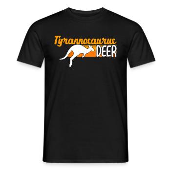Illustration de cerf tyrannosaure kangourou drôle - T-shirt homme - noir - Devant - AI Model Male 178 light (178cm)