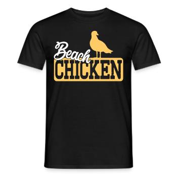 Conception amusante de poulet de plage de mouette pour les fans de mouettes. S - T-shirt homme - noir - Devant - AI Model Male 178 light (178cm)