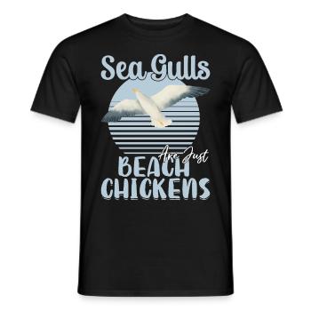 Les mouettes ne sont que des poulets de plage, des mouettes, des poulets de plage - T-shirt homme - noir - Devant - AI Model Male 178 light (178cm)
