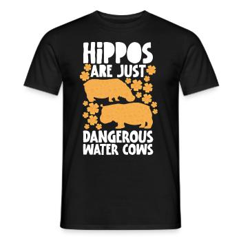 Les hippopotames ne sont que des vaches d’eau dangereuses Hippopotame - T-shirt homme - noir - Devant - AI Model Male 178 light (178cm)