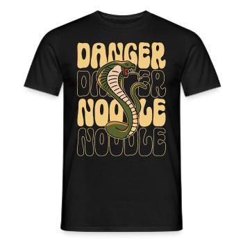 Drôle d’amoureux du serpent danger nouille graphique - T-shirt homme - noir - Devant - AI Model Male 178 light (178cm)