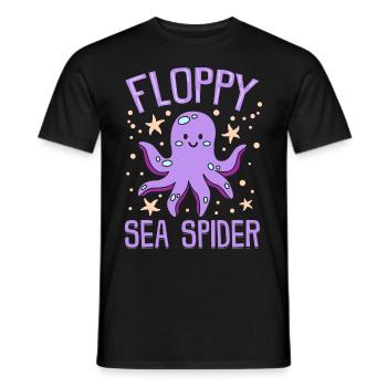 Illustration drôle d’araignée de mer souple de pieuvre pour - T-shirt homme - noir - Devant - AI Model Male 178 light (178cm)