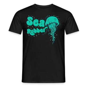 Conception amusante de caoutchouc de mer de méduse pour les fans de mer - T-shirt homme - noir - Devant - AI Model Male 178 light (178cm)
