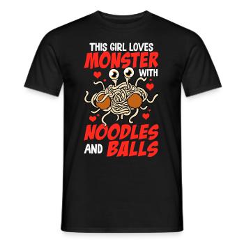 The Flying Spaghetti Monster - Men's T-Shirt - black - Front - AI Model Male 178 light (178cm)