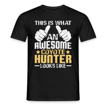 Coyote Hunting Yote - Men's T-Shirt - black - Front - AI Model Male 178 light (178cm)