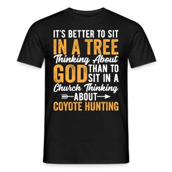 Chasse au coyote Chasseur de coyote Yote - T-shirt homme - noir - Devant - AI Model Male 178 light (178cm)
