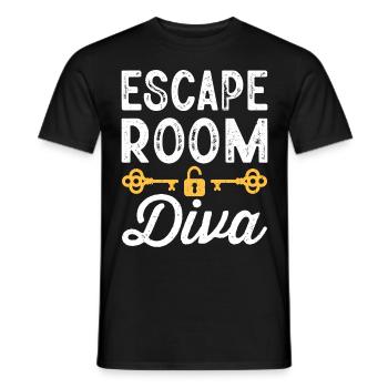 Witziger Escape Room Spruch - Männer T-Shirt - Schwarz - Vorne - AI Model Male 178 light (178cm)
