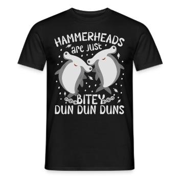 Hammerheads Are Just Bitey Dun Dun Duns Hammerhead - Men's T-Shirt - black - Front - AI Model Male 178 light (178cm)