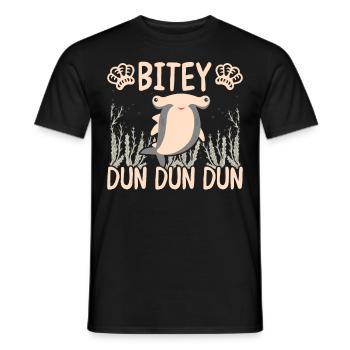 Lustige Hammerhai Bitey Dun Dun Dun Illustration f - Männer T-Shirt - Schwarz - Vorne - AI Model Male 178 light (178cm)