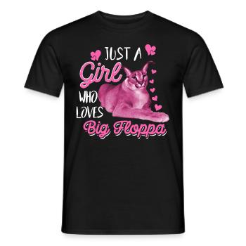 Big Floppa Caracal Cat Meme Girl Who Loves Big Flo - Männer T-Shirt - Schwarz - Vorne - AI Model Male 178 light (178cm)