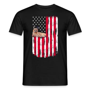 Großer Floppa Karakal Katze Meme - Männer T-Shirt - Schwarz - Vorne - AI Model Male 178 light (178cm)