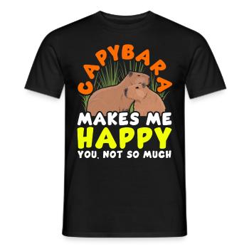 Capybara Capy - Men's T-Shirt - black - Front - AI Model Male 178 light (178cm)
