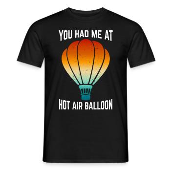 Witziger Heißluftballon Spruch - Männer T-Shirt - Schwarz - Vorne - AI Model Male 178 light (178cm)