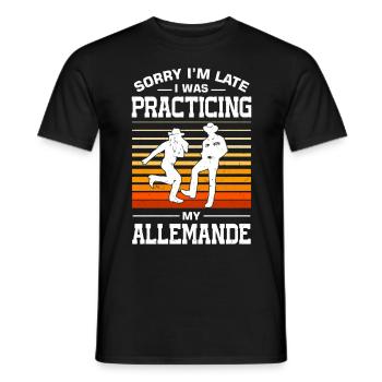 Funny Square Dance Saying - Men's T-Shirt - black - Front - AI Model Male 178 light (178cm)