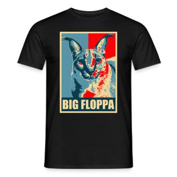 Big Floppa Karakal Cat Meme - Men's T-Shirt - black - Front - AI Model Male 178 light (178cm)