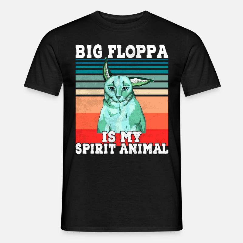 Großer Floppa Geist Tier - Männer T-Shirt - Schwarz