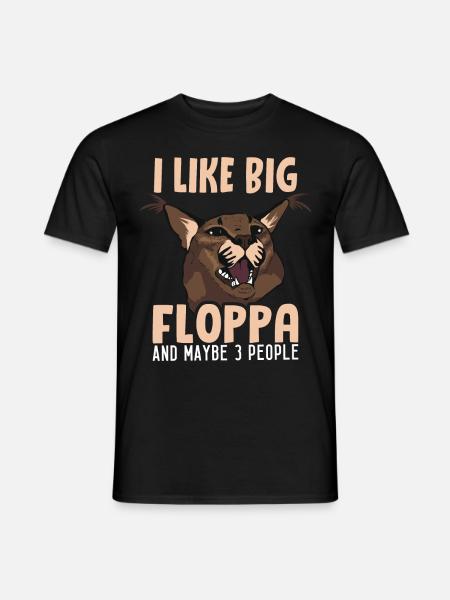 Big Floppa i 3 osoby - T-shirt męski - czarny