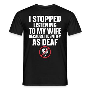 Fierté sourde Langue des signes ASL - T-shirt homme - noir - Devant - AI Model Male 178 light (178cm)