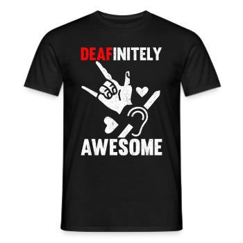 Deaf Pride ASL Gebärdensprache - Männer T-Shirt - Schwarz - Vorne - AI Model Male 178 light (178cm)