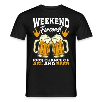 Deaf Pride ASL Gebärdensprache - Männer T-Shirt - Schwarz - Vorne - AI Model Male 178 light (178cm)
