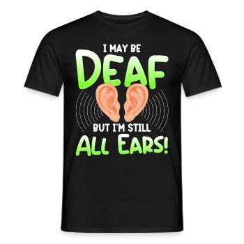 Deaf Pride ASL Gebärdensprache - Männer T-Shirt - Schwarz - Vorne - AI Model Male 178 light (178cm)