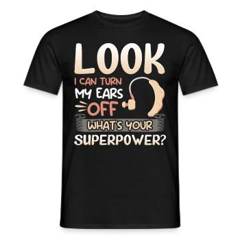 Gehörlosenstolz ASL - Männer T-Shirt - Schwarz - Vorne - AI Model Male 178 light (178cm)