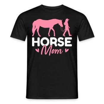 Pferd Mama Pferd Reiterin Mama Pferd Frauen - Männer T-Shirt - Schwarz - Vorne - AI Model Male 178 light (178cm)