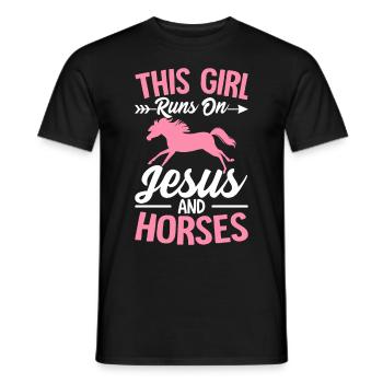 Cette fille marche sur Jésus Cavalier Cavalier - T-shirt homme - noir - Devant - AI Model Male 178 light (178cm)