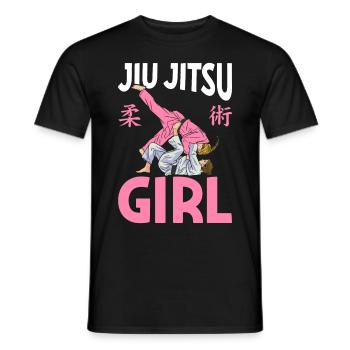 Jiu Jitsu Girl BJJ Martial Arts - Men's T-Shirt - black - Front - AI Model Male 178 light (178cm)