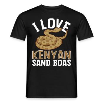 I love Kenyan sand boas snake - Men's T-Shirt - black - Front - AI Model Male 178 light (178cm)
