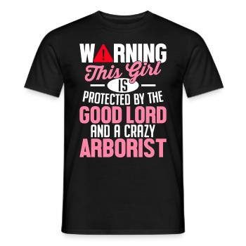 Protect Good God Crazy Arborist Holzar - Men's T-Shirt - black - Front - AI Model Male 178 light (178cm)