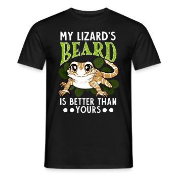 Funny bearded dragon - Men's T-Shirt - black - Front - AI Model Male 178 light (178cm)