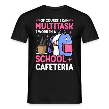 Cafeteria Mitarbeiterin Mittagessen Dame Multitask - Männer T-Shirt - Schwarz - Vorne - AI Model Male 178 light (178cm)