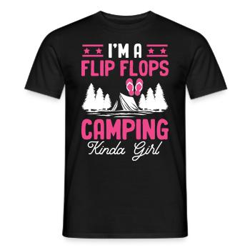 Flip Flops Camping Mädchen Camper Mädchen Wohnmobi - Männer T-Shirt - Schwarz - Vorne - AI Model Male 178 light (178cm)