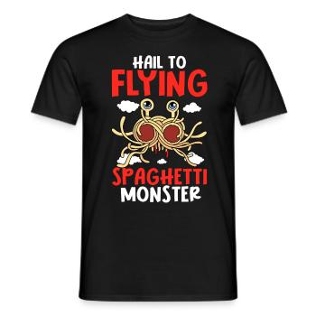 Fliegendes Spaghettimonster FSM - Männer T-Shirt - Schwarz - Vorne - AI Model Male 178 light (178cm)